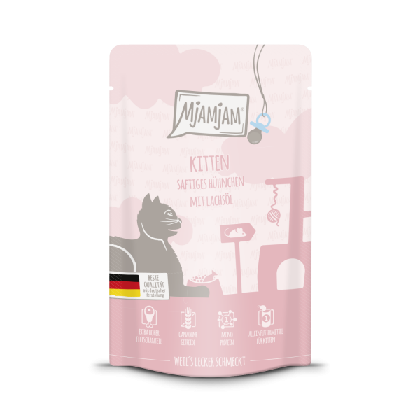 MjAMjAM Kitten Huhn+Lachsöl 125gP